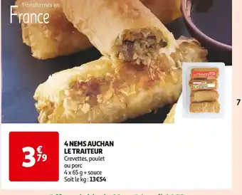 Auchan Supermarché Auchan le traiteur 4 nems offre