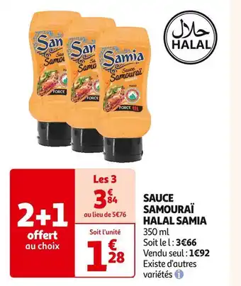 Auchan Supermarché Samia sauce samouraï halal offre