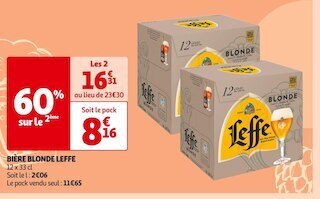 Auchan Supermarché Leffe bière blonde offre
