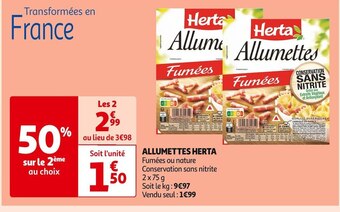 Auchan Supermarché Herta allumettes offre