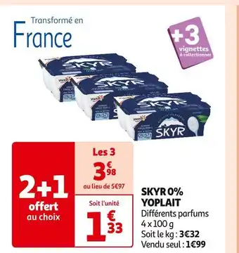 Auchan Supermarché Yoplait skyr 0% offre