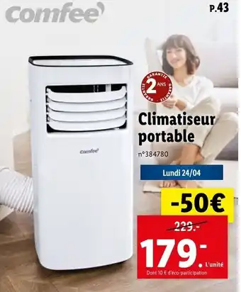 Lidl Climatiseur portable offre