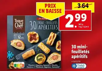 Lidl 30 mini-feuilletés apéritifs offre
