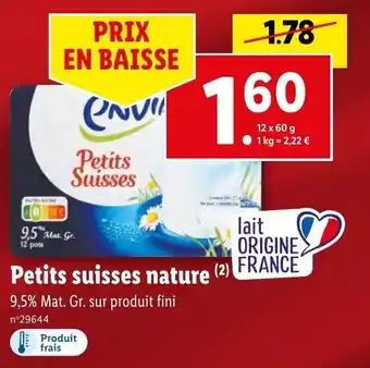Lidl Petits suisses nature offre