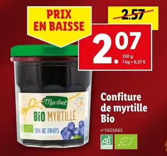 Confiture de myrtille bio