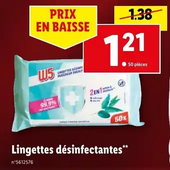 Lidl Lingettes désinfectantes offre
