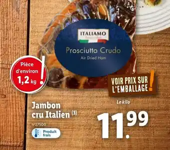 Lidl Jambon cru italien offre