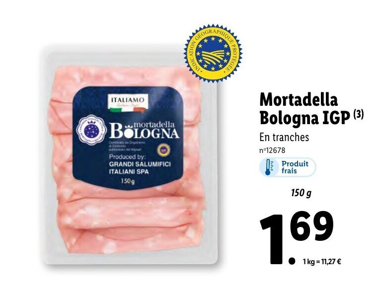 Promo Mortadella bologna IGP chez Lidl