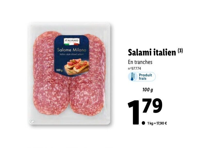 Promo Salami italien chez Lidl
