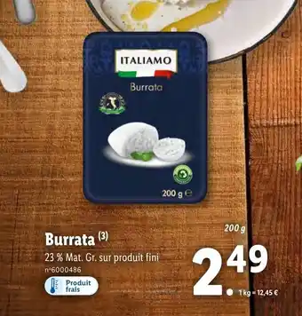Lidl Burrata offre