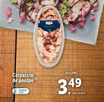 Lidl Carpaccio de poulpe offre