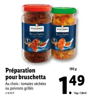 Lidl Préparation pour bruschetta offre