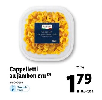 Cappelletti au jambon cru