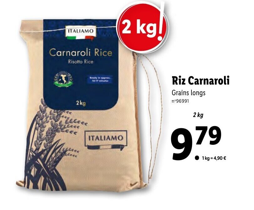Promo Riz carnaroli chez Lidl