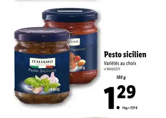 Lidl Pesto sicilien offre
