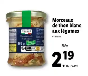 Lidl Morceaux de thon blanc aux légumes offre