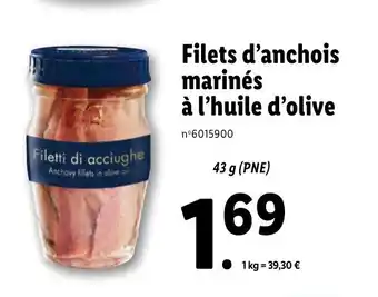 Lidl Filets d'anchois marinés à l'huile d'oive offre