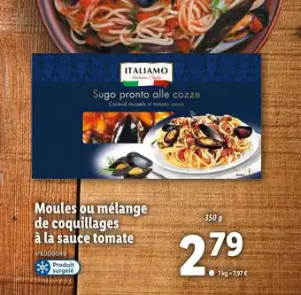 Lidl Moules ou mélange de coquillages à la sauce tomate offre