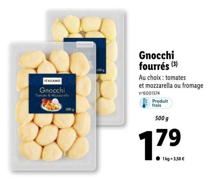 Promo Gnocchi fourrés chez Lidl