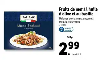 Lidl Fruits de mer à l'huile d'olive et au basilic offre