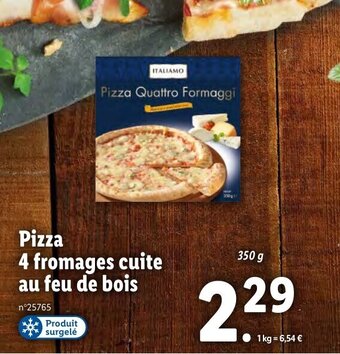 Lidl Pizza 4 fromages cuite au feu de bois offre