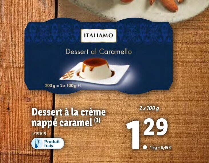Promo Dessert à la crème nappé caramel chez Lidl