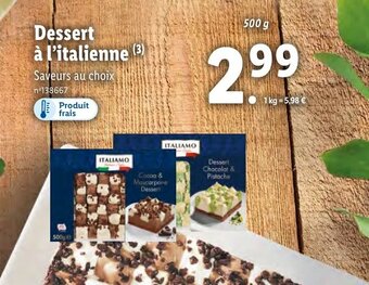 Lidl Dessert à l'italienne offre