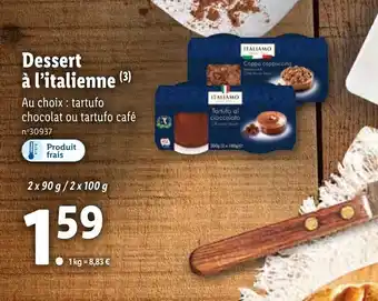 Lidl Dessert à l'italienne offre