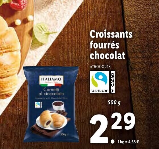 Promo Croissants fourrés chocolat chez Lidl