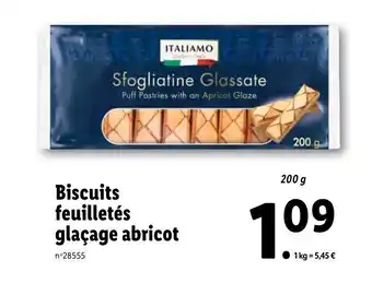 Lidl Biscuits feuilletés glaçage abricot offre