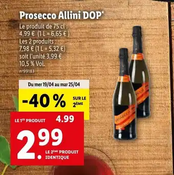 Lidl Prosecco allini DOP offre