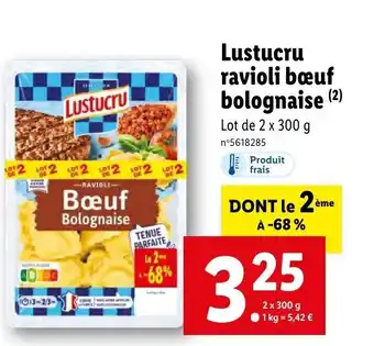 Lidl Lustucru ravioli bolognaise offre