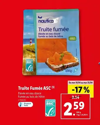 Lidl Truite fumée ASC offre