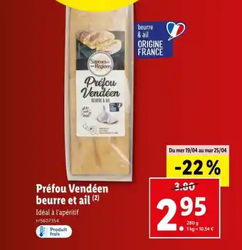Lidl Préfou vendéen beurre et ail offre