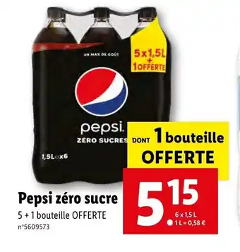 Lidl Pepsi zéro sucre offre
