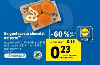 Lidl Beignet saveur chocolat noisette offre