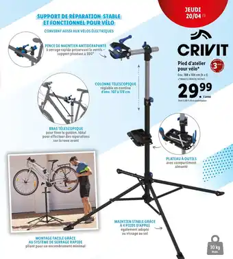 Lidl Pied d'Atelier Pour Vélo offre
