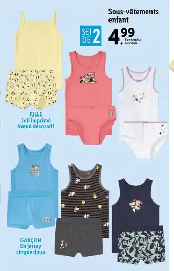 Lidl Sous-Vêtements Enfant offre
