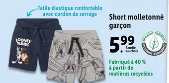 Lidl Short Molletonné Garcon offre