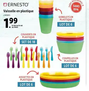 Lidl Vaisselle en Plastique offre