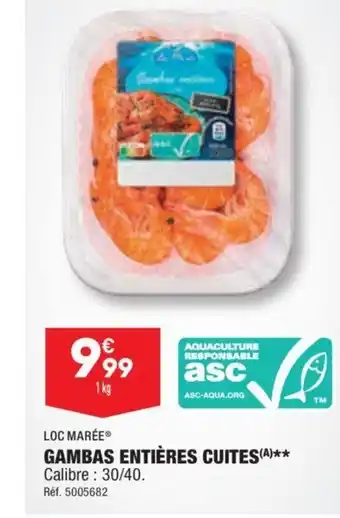 ALDI Loc Marée Gambas Entiéres Cuites offre