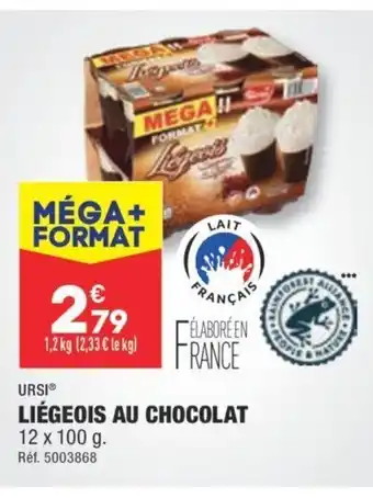 ALDI Ursi Liégeois au Chocolat offre
