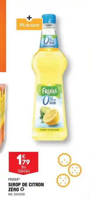ALDI Fruiss Sirop de Citron Zéro offre