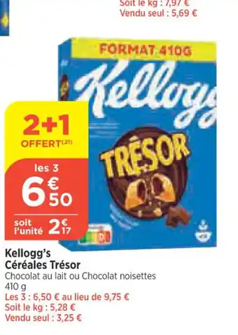 Bi1 Kellogg's Céréales Trésor offre