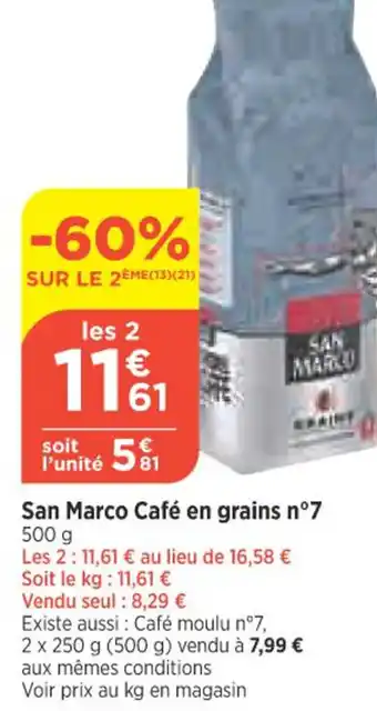 Bi1 San Marco Café en Grains n°7 offre