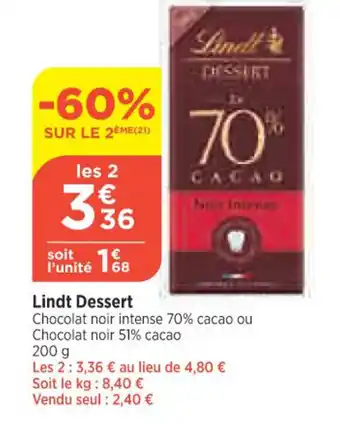 Bi1 Lindt Dessert offre
