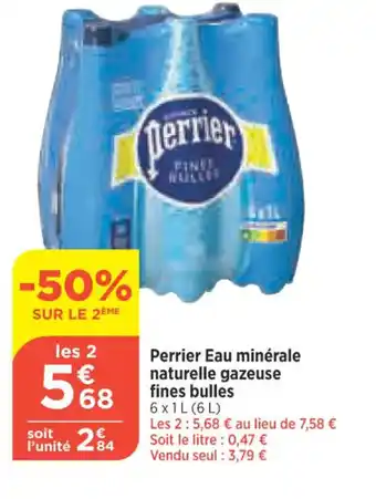 Bi1 Perrier Eau Minérale Naturelle Gazeuse Fines Bulles offre