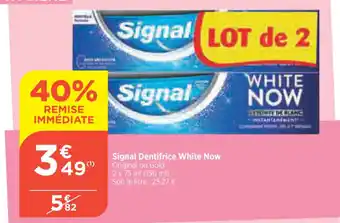 Bi1 Signal Dentifrice White Now offre