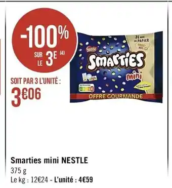 Casino Supermarchés Smarties mini Nestle offre