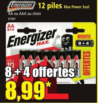 Norma Energizer 12 piles Max Power Seal offre